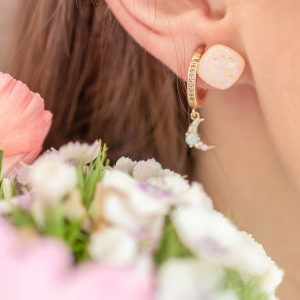 Extravagante v2 Boucles d’oreilles dorées à l’or fin au lait maternel